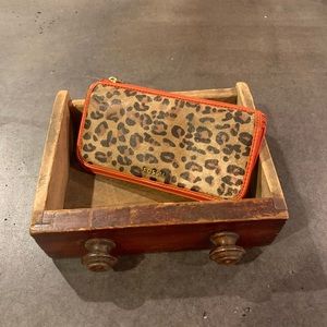 Fossil Orange & Animal Print Leopard Wallet